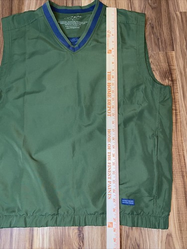Life is Good Mens Large Golf Vest - Green - Sleeveless V-Neck Lined b1 - Picture 8 of 11