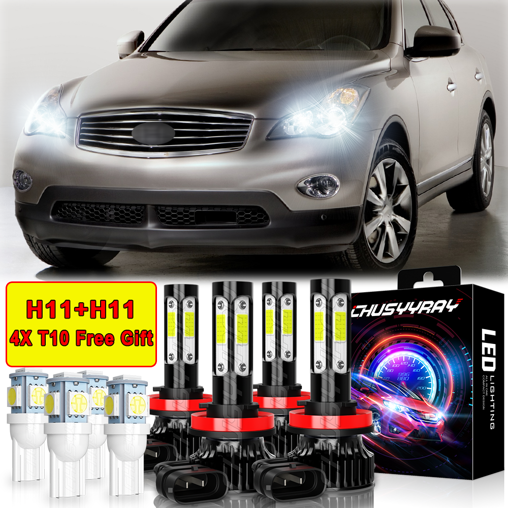For Infiniti EX35 2008-2012 6000K 4X Front LED Headlight Bulbs