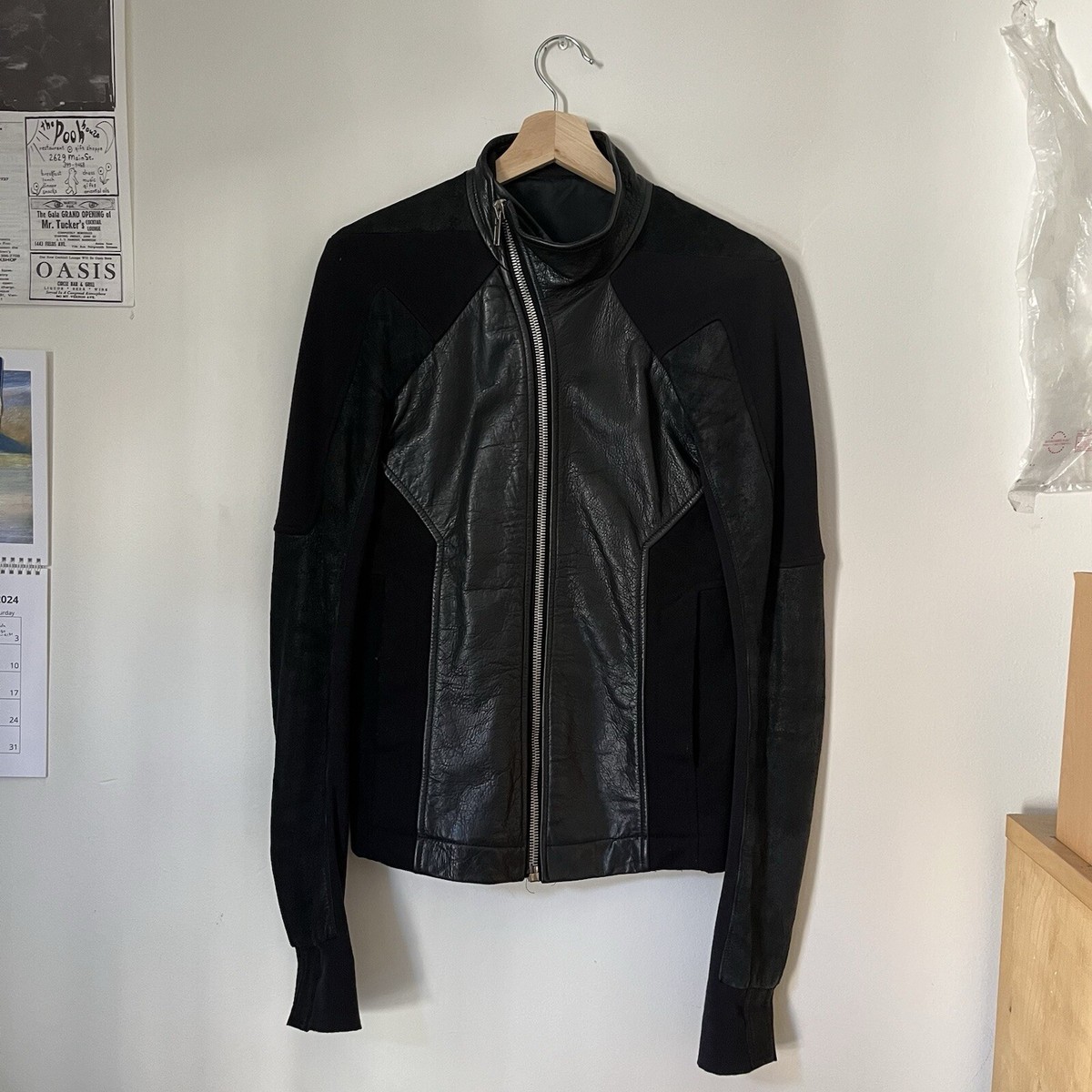 rick owens レザージャケット　MOLLINO BIKER 46 LT Rick Owens Mollino Leather Jacket
