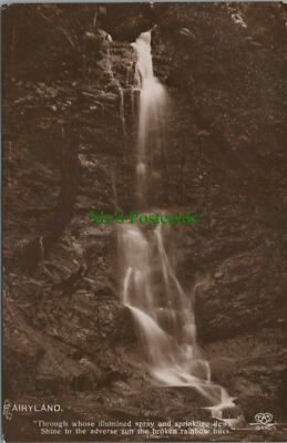 Natur Postkarte - Märchenland - Kaskadender Wasserfall Gedicht RS26391  
