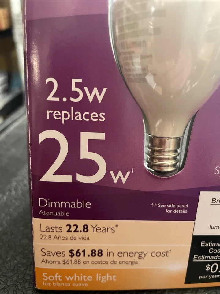 Philips LED Sparkle Effect 2.5w Replaces 25W Dimmable Soft White Light Bulb B13 - Image 2 of 4