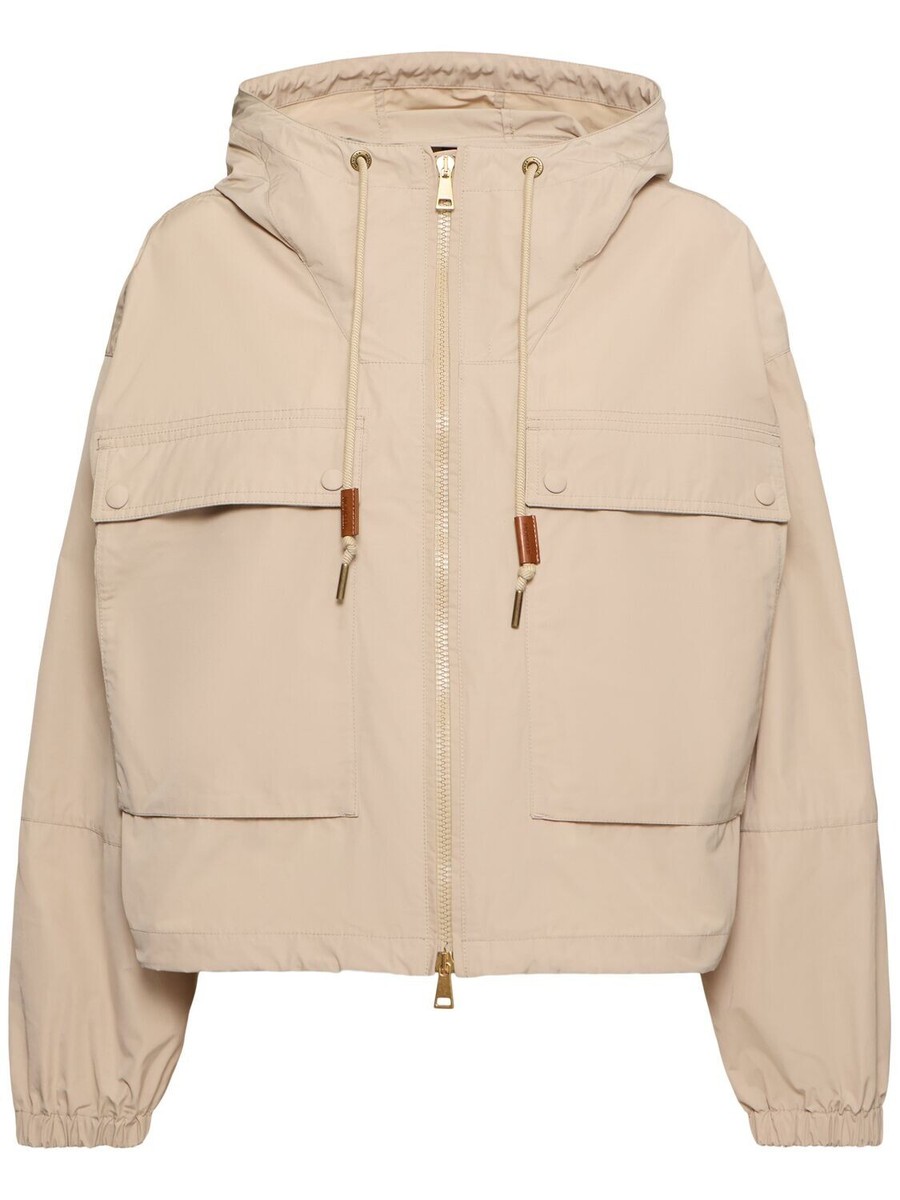 MONCLER Sauvan $1495 Women's Beige Hooded Jacket New | eBay