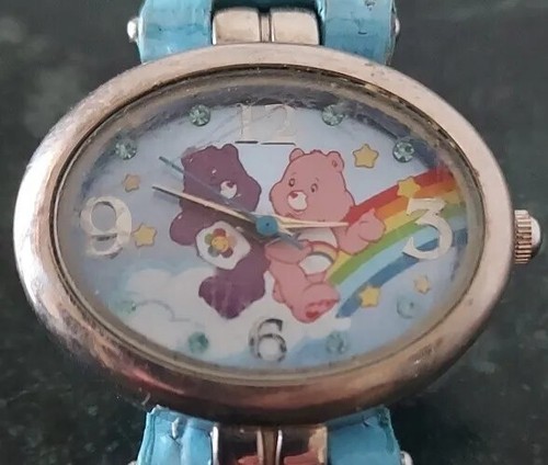 Care Bears Harmony & Cheer Bear Watch Analog Nelsonic 2006 Blue Leather Band - Picture 8 of 8