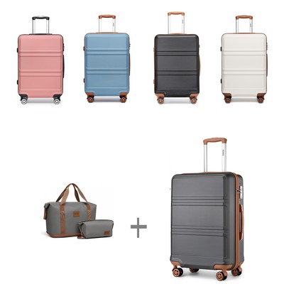 3er-Set Reiseset ABS-Hartschalen-Trolley-Koffer mit 4 Rädern und Reisetasche