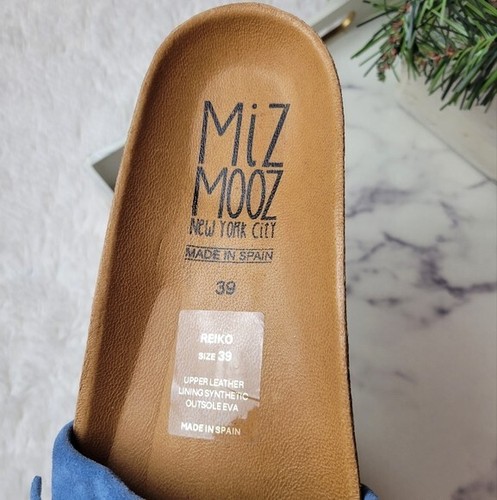 Miz Mooz NWOT Women's Size 39 (8.5/9) Reiko Blue Leather Buckle Slide Sandal - Picture 6 of 12