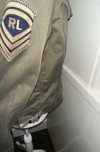 Women's Polo Ralph Lauren Green Cropped Army Military Jacket Large L New $398 - Picture 6 of 8