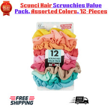 Scunci Hair Scrunchies Value Pack, Assorted Colors, 12-Pieces