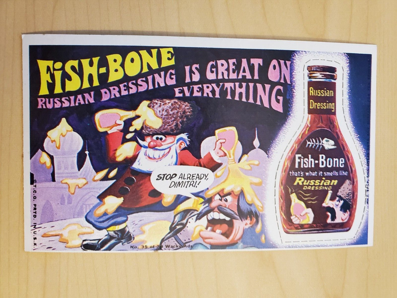 1969 Topps Wacky Ads #35 Fish-Bone Russian Dressing