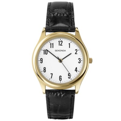 Sekonda Uhr 3623 leicht lesbares Zifferblatt schwarzes Armband authentischer UK-Händler UVP 34,99 £ für Herren