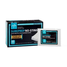 Medline MSC1505 Sureprep No-Sting Barrier Skin Wipes - Box of 50