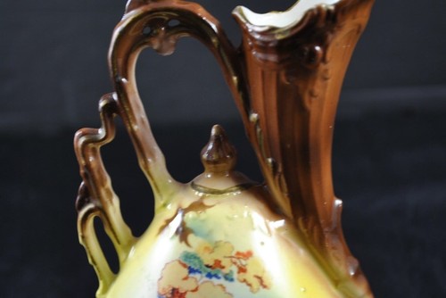Vintage Hand Painted Porcelain Pitcher Stamped Made In Czechoslovakia 'A' Mark - Picture 3 of 12