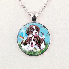 DOGS PET BEAGLES ANIMAL pendant Silver 20" Necklace women mom men GIFT