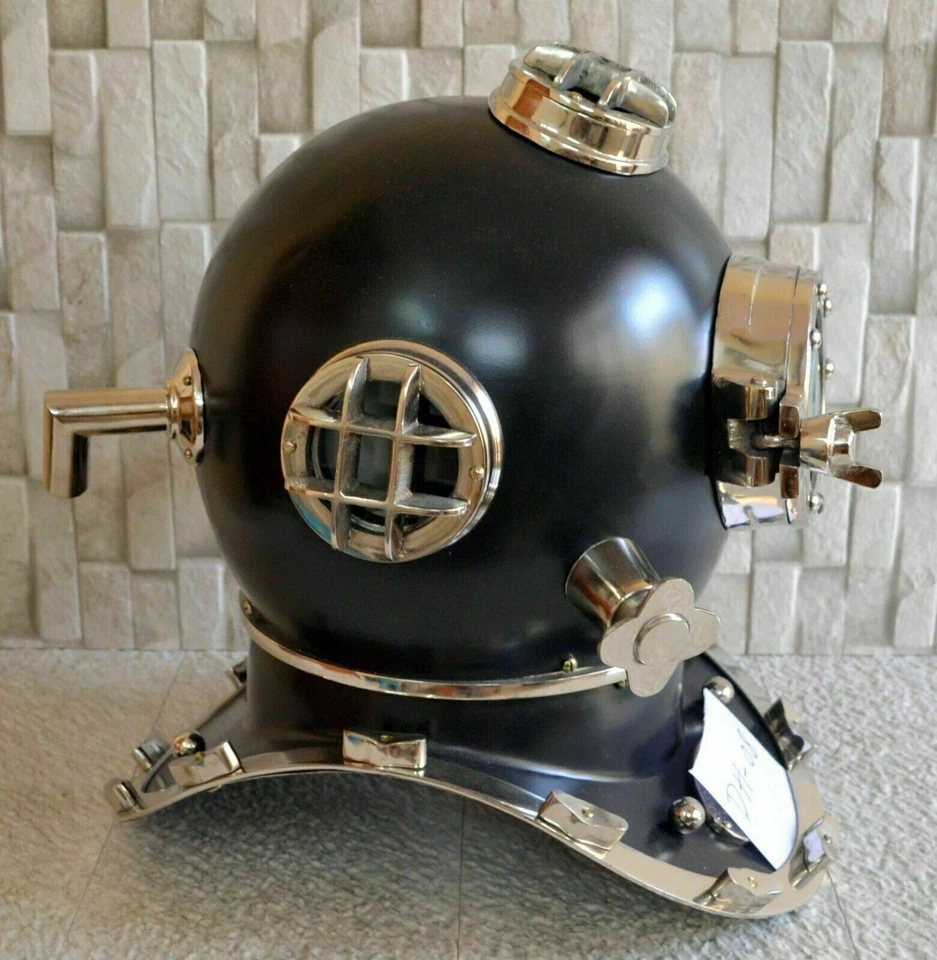 Antiguo casco vintage de buceo estilo buceo marca V estilo halloween de la Marina de los Estados Unidos Foto 4 de 4