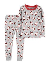 New Baby Boy Child of Mine by Carters 6-9 Months Santa Christmas Pajamas Pj Set