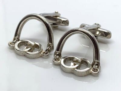 GUCCI GG Interlocking Cufflinks Sterling Silver 925 Men's Italy