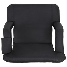 Stadium Seats Chairs For Bleachers 5 Reclining Positions Black w/ Water Pocket