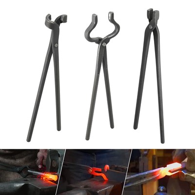 Knife Making Tongs Set,V-Bit Blade Tongs,Flat Tongs,Blade Tongs
