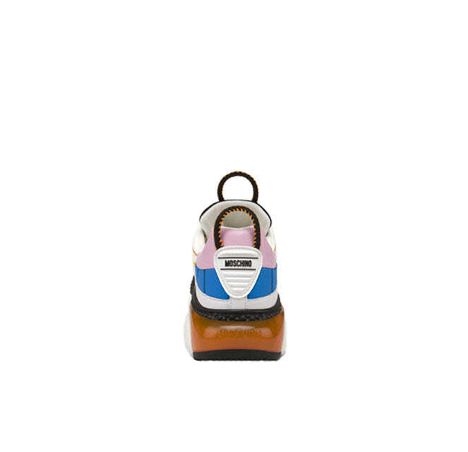 スニーカー MOSCHINO COUTURE Men Sneakers Transparent B15133G0MGI1 99A Moschino Crisscross Logo Low Top Sneaker Women White Size 8