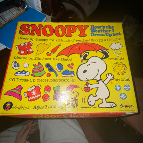 Vintage 80s How’s the Weather Snoopy Peanuts Colorforms Set - Picture 1 of 9