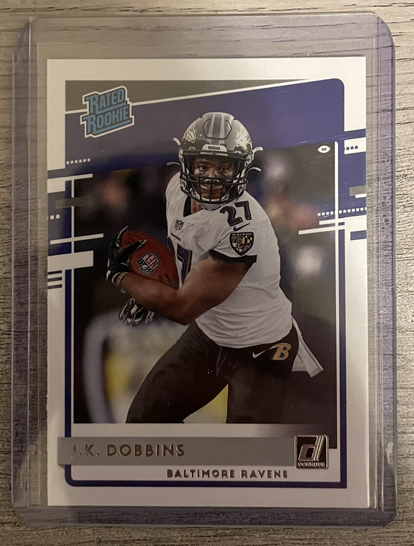 2020 Panini Donruss Football J.K. Dobbins Rookie RC Canvas #311 Ravens