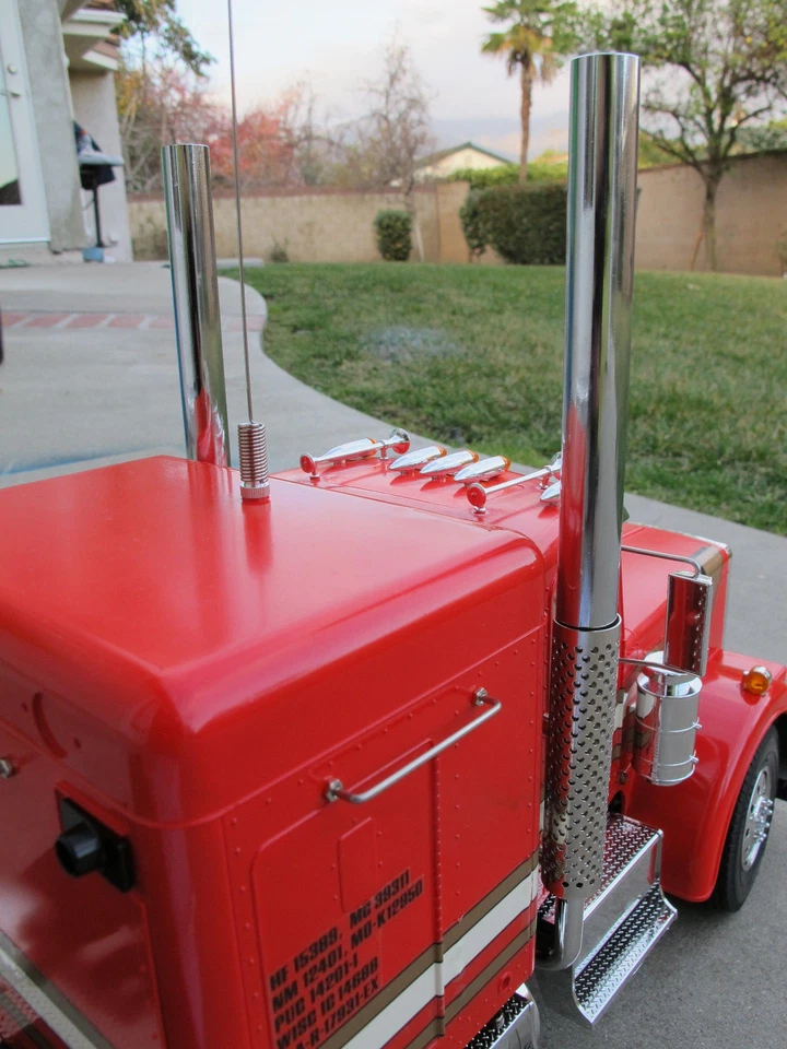 New Pair 1/2" Aluminum Exhaust Pipe 1/14 Tamiya RC King Knight Hauler Globeliner - Image 2 of 4