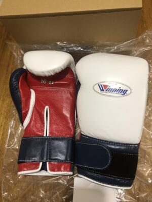 Winning Boxing Gloves CO-MS600B 16 oz White Navy Red JAPAN | eBay
