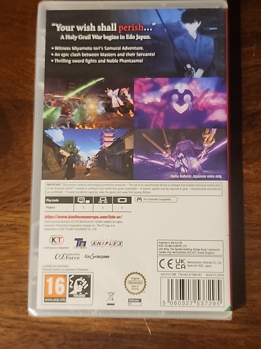 Fate/Samurai Remnant (Nintendo Switch) (UK IMPORT) New