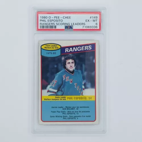 Phil Esposito 💎 1980-81 O-Pee-Chee OPC #149 Scoring Leader HOF PSA 6
