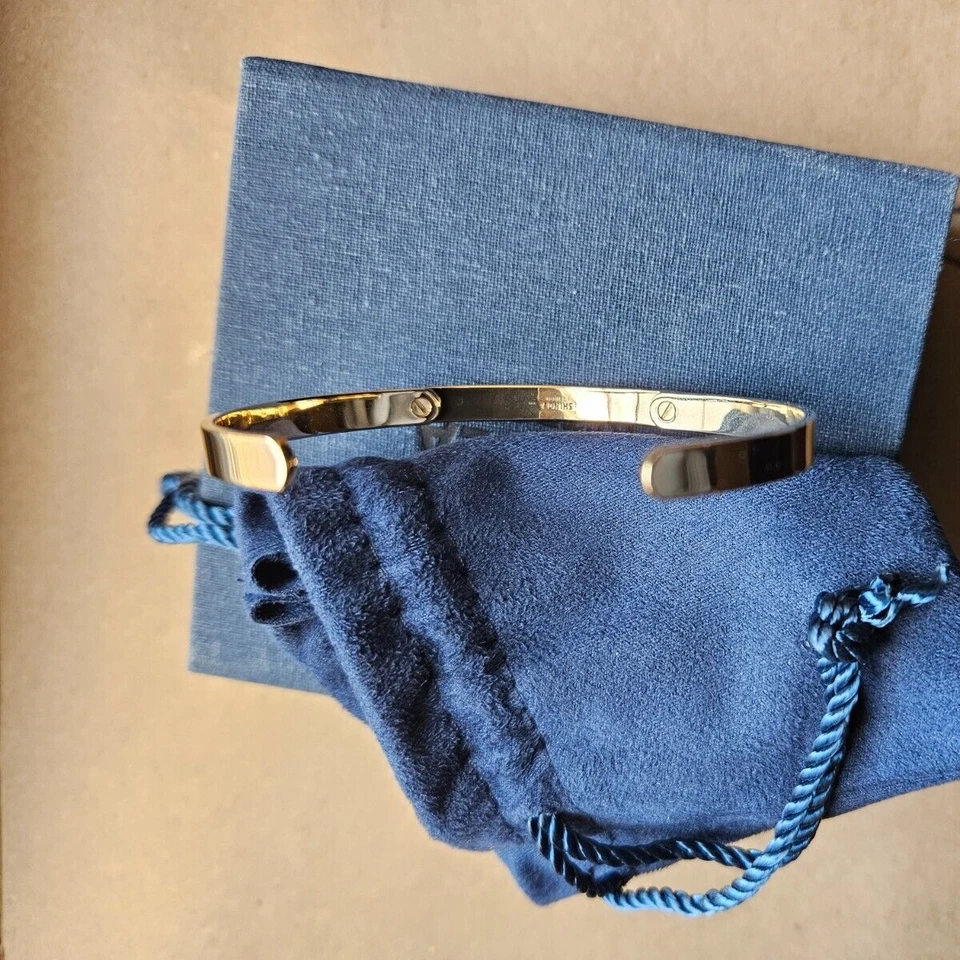 Shinola Diamond Rivet Cuff || 14k Yellow Gold  || Free Expedited Shipping Foto 2 de 4