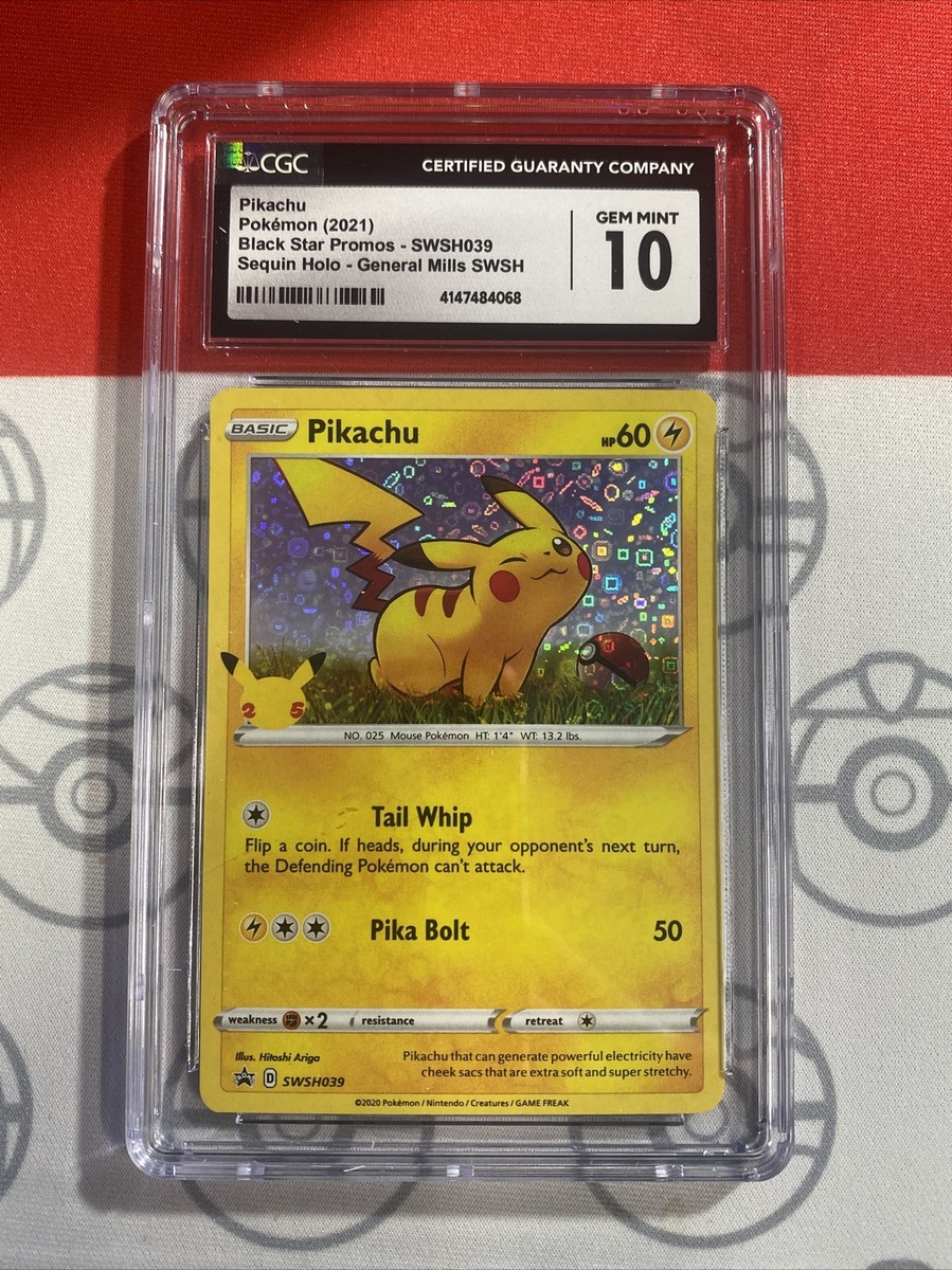 NEW CGC 10 Pokemon TCG - Pikachu SWSH039- General Mills 25th NEW CGC 10 Pokemon TCG - Pikachu SWSH039- General Mills 25th