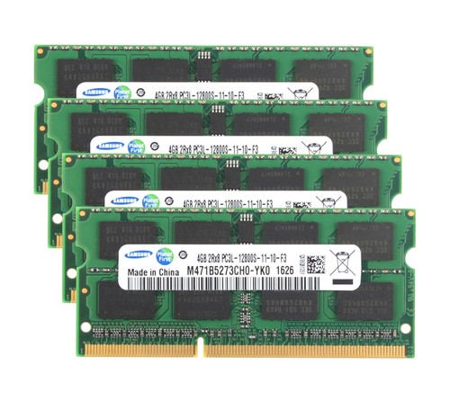 Samsung 16GB 4X 4GB 2RX8 DDR3L 1600MHz PC3L-12800S 204PIN SO-DIMM Laptop RAM 4 G - Picture 1 of 10