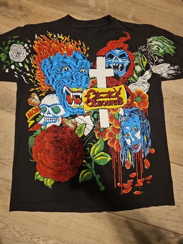 Vintage 1992 Ozzy Osborne All Over Print Single Stich Grail T-Shirt Size XL - Bild 3 von 13