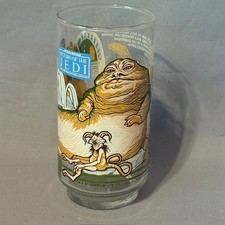 Taza de vidrio vintage Star Wars Burger King 1983 Jabba Hutt princesa Leia Rebo