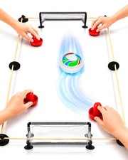 Rechargeable Tabletop Air Hockey Game with Soccer-Style LED Hover Puck, Table...