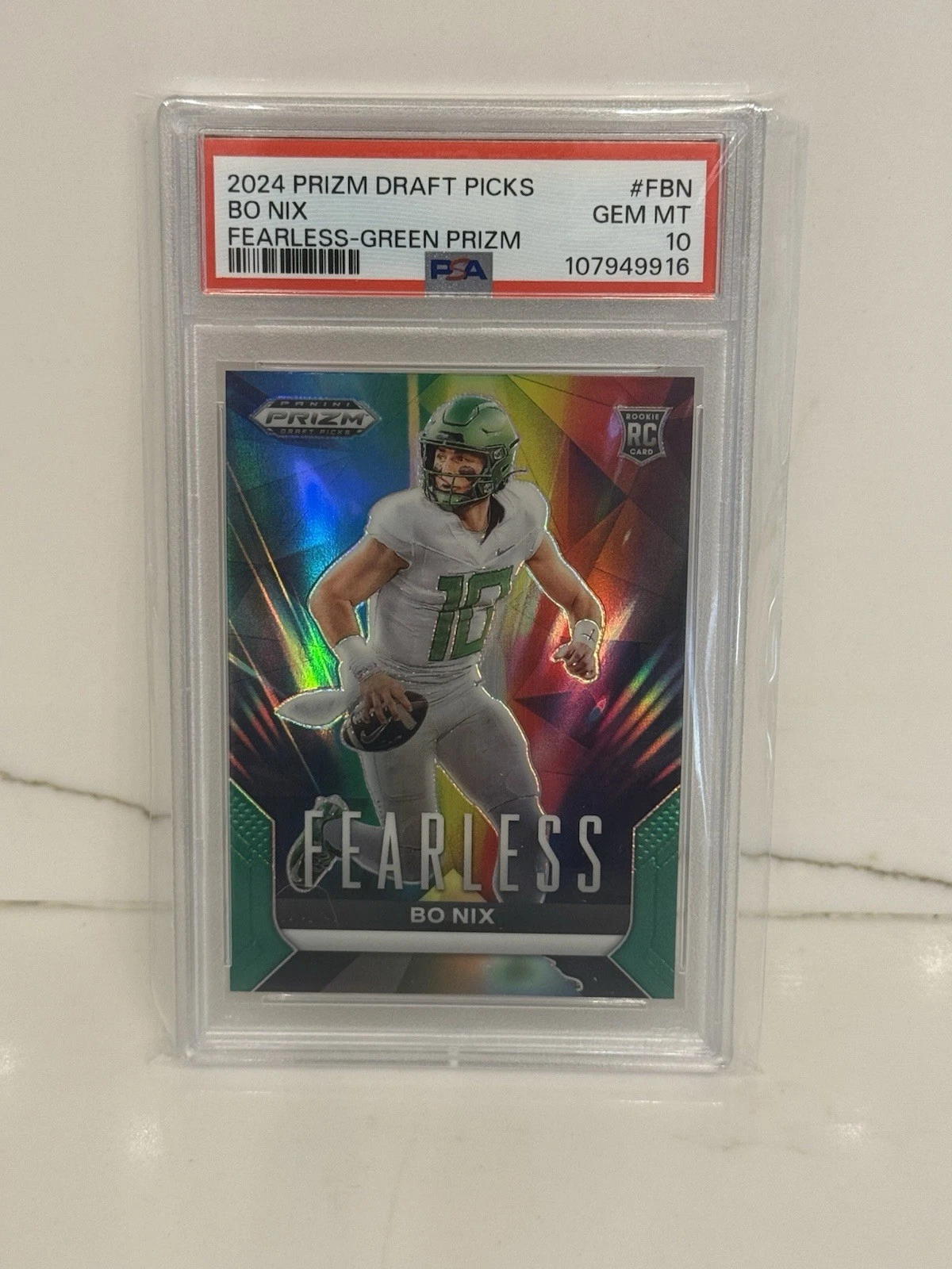 Bo Nix Panini Prizm Draft Picks Fearless #FBN Green Prizm
