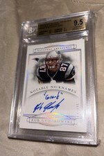 ROB GRONKOWSKI 2014 NATIONAL TREASURES ON CARD AUTO NICKNAMES GRONK BGS 9.5 10