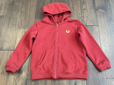 True Religion Kids Full Zip Up Hoodie Sweatshirt Logo size 7 