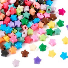 Boutigem 600Pcs Star Acrylic Beads 9mm x 9.5mm x 5.5mm, Mixed Color-Star