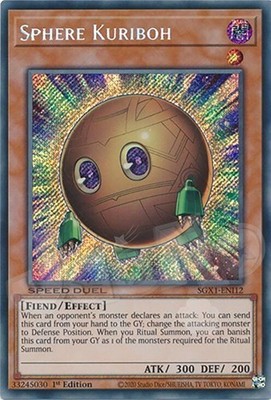 Yugioh - Sphere Kuriboh - 1st Edition Secret Rare NM - Plus Free Holo Card