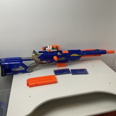 Nerf Gun N-Strike Longstrike CS-6 Scharfschützengewehr mit Aufsätzen Magazin & Darts