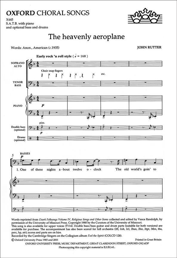 The heavenly aeroplane: SATB vocal score - Image 2