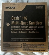 NEW Ecolab 6100536 Oasis 146 Multi-Quat Sanitizer Disinfectant Sanitizer 2.5 gal