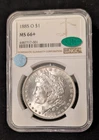 1885-O Morgan Silver Dollar MS66+ NGC CAC "SIGHT WHITE" Brilliant Blast White
