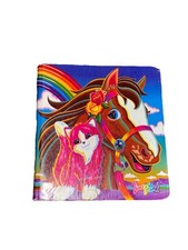 Lisa Frank Rainbow Chaser 1-1/2  Metal 3 Ring Binder Vintage