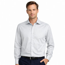 John Varvatos Regular Fit Button shirt Logo Cotton Stretch Mens size 15.5 34/35