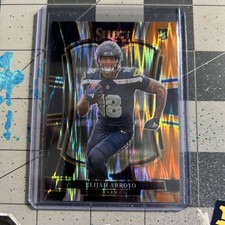2025 Panini Select - Elijah Arroyo #114 - Black & Orange Shock - Seahawks RC