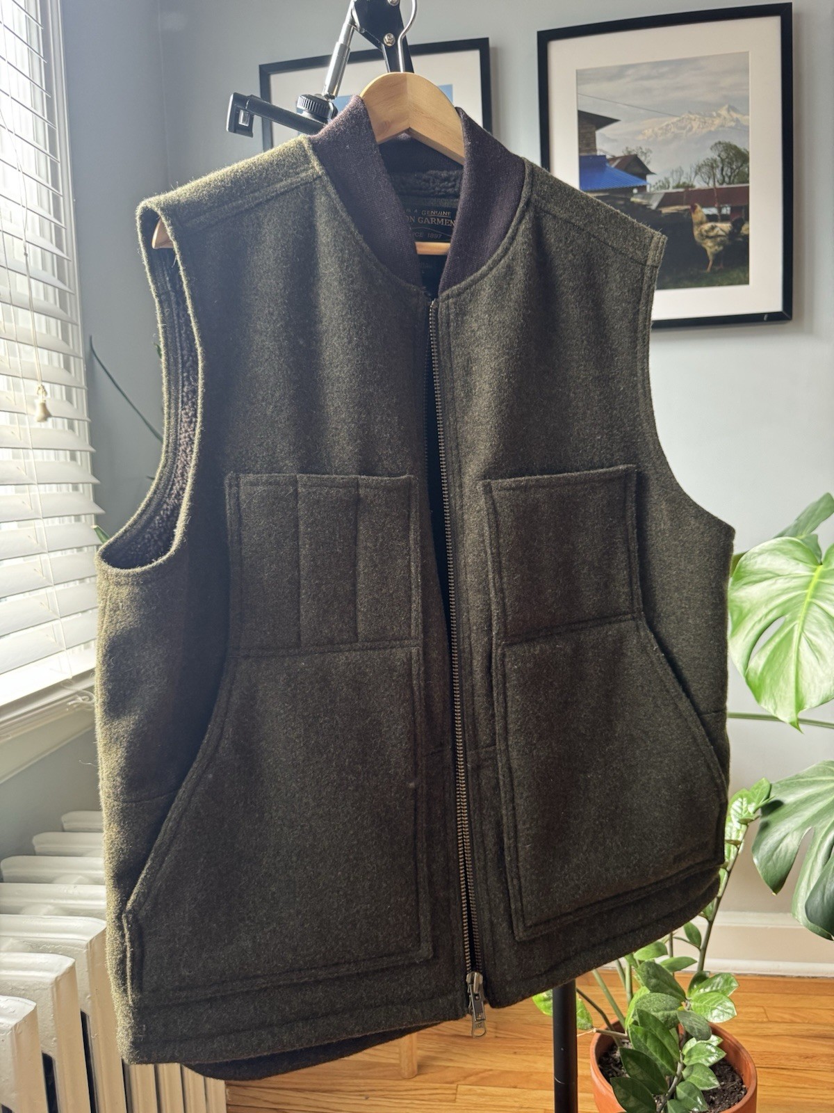 Filson Mackinaw Wool Sherpa Work Vest Lined