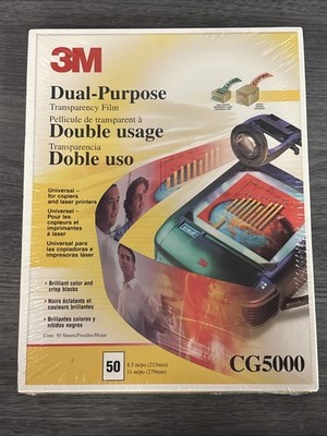 50 Pcs 3M CG5000 Multipurpose Transpareny Film Printer Paper SEALED Double Usage
