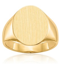 10K Solid Yellow Gold Mens Custom Engraved Signet Ring