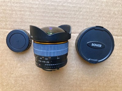 Bower 8mm f/3.5 Fish-Eye Wide Angle CS Lens For Nikon W/ Caps